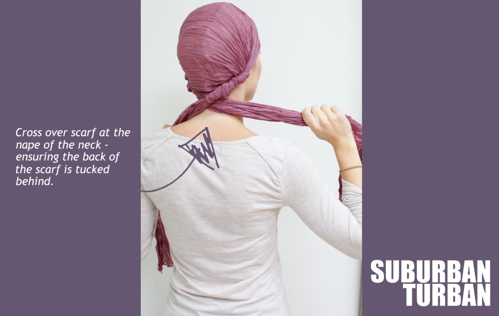How to tie a turban for female hair loss - step 3
