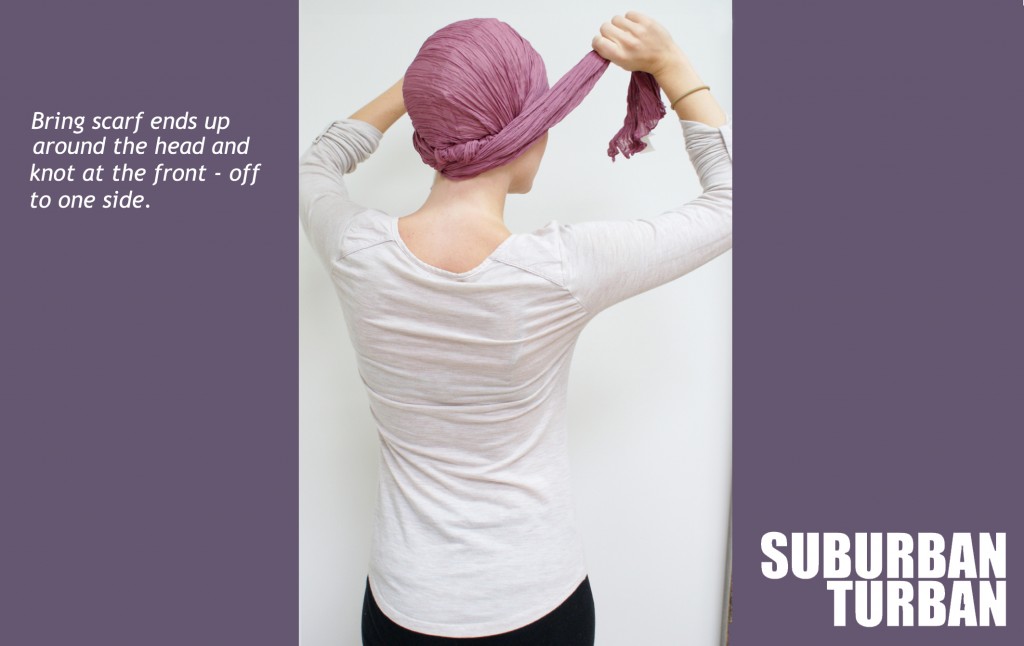 How to tie a turban for female hair loss - step 4