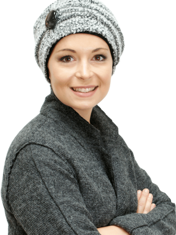 grey and black winter chemo turban uk