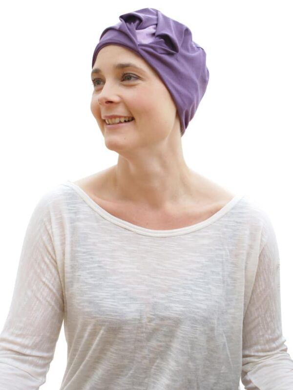 mauve sports exercise chemo hat