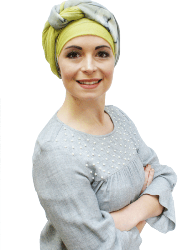 soft chemo headscarf worn as turban