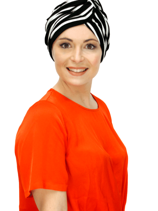 stylish striped cancer turban Romilly