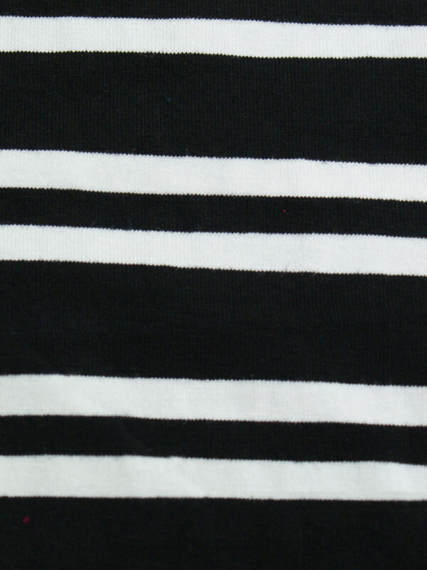 black and white striped jersey turban fabric swatch