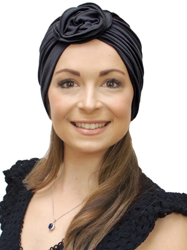 wide headband worn by woman with thinning hair