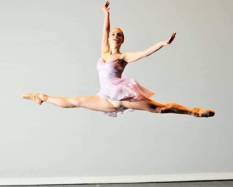 ballerinas leaping across the ballet stage