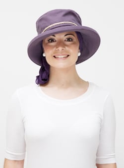 Brimmed summer hat for chemo hair loss