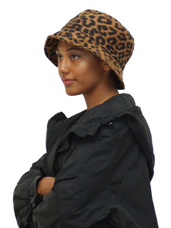 gold leopard bucket hat for hair loss