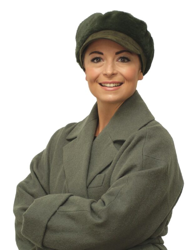 olive green winter chemo hat