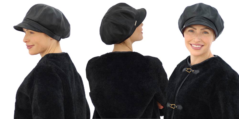 hats for oval faces a showerproof black cap for women