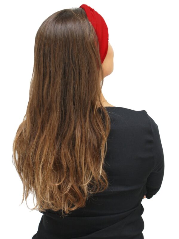 red wide headband for thinning hair