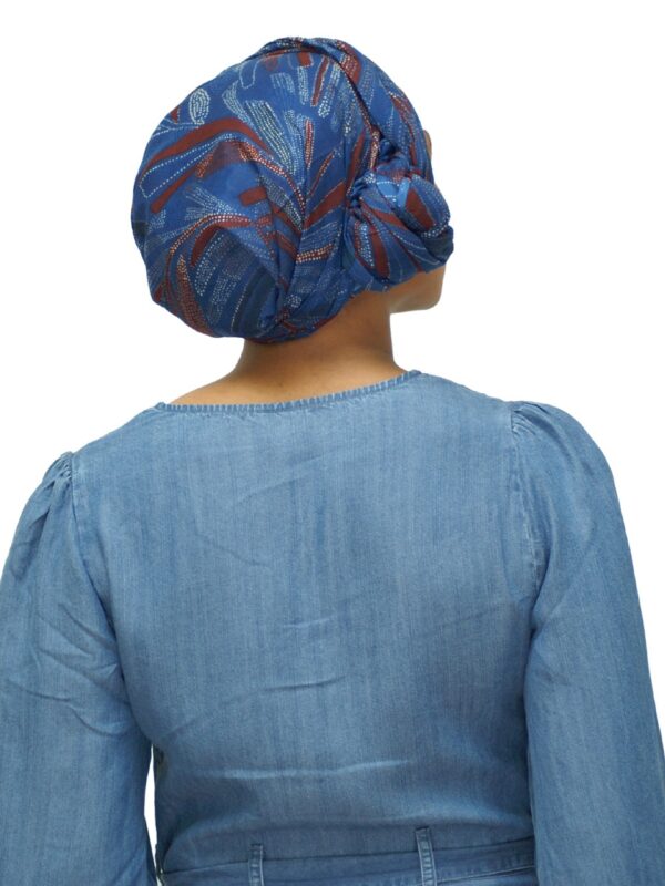 back view of scarf head wrap