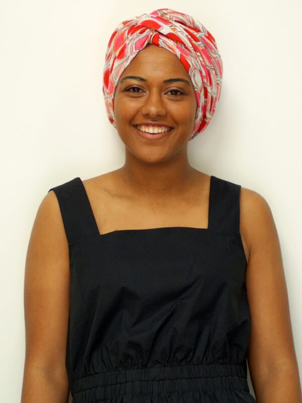 woman in head scarf turban