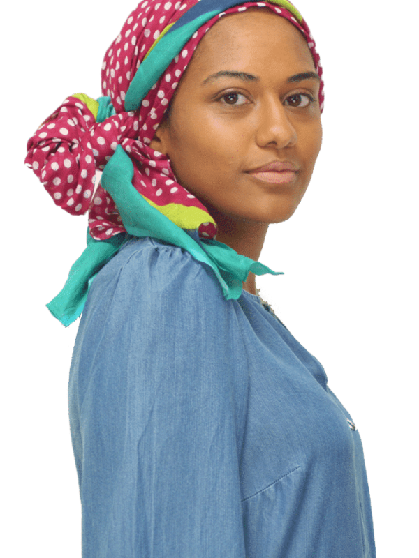 spot head scarf for hair loss in bright colours