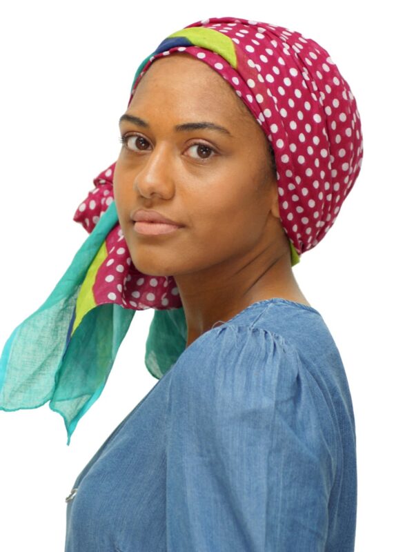 cotton head scarf worn as turban