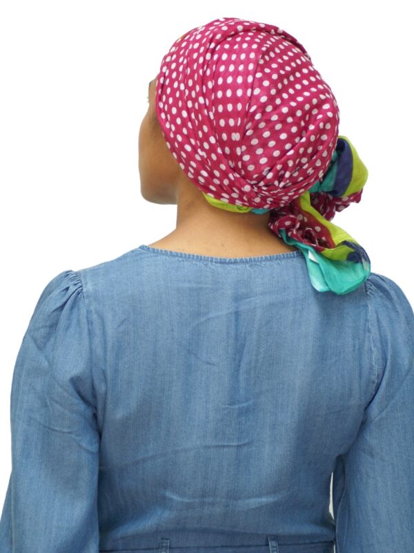 back view of head scarf turban