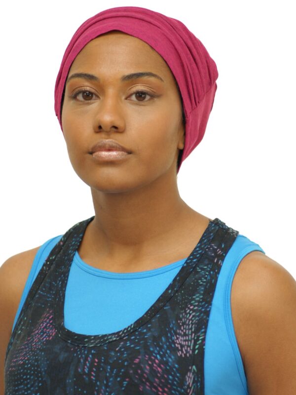 pink exercise hat for alopecia