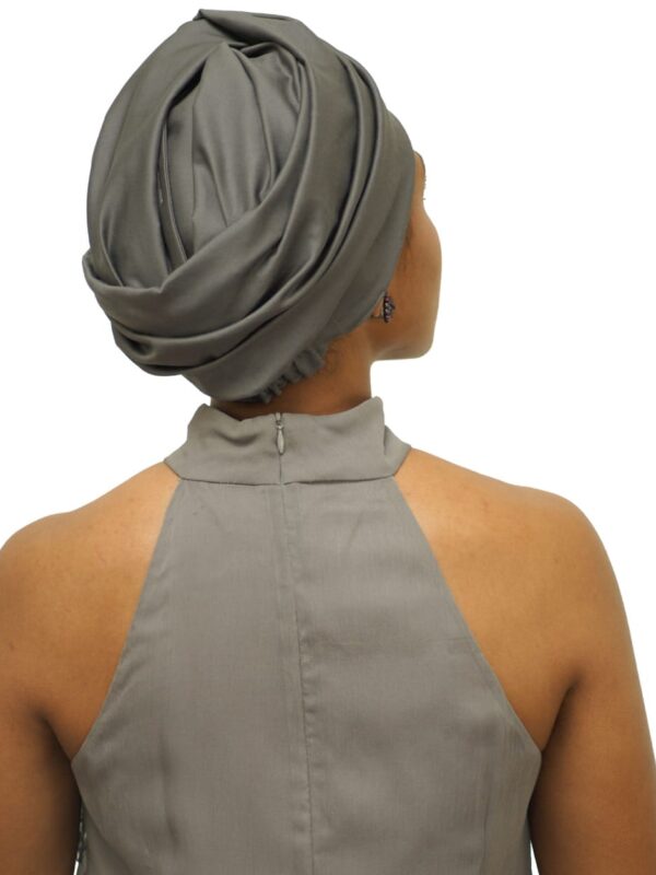 back view of chemo turban hat