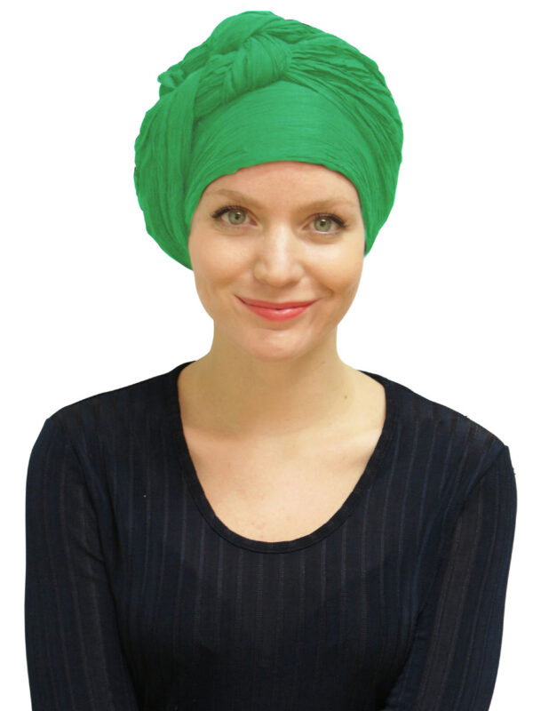woman wearing a headscarf as a turban