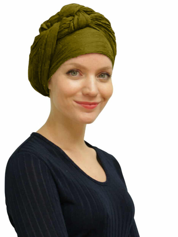 Long Turban Tying Scarf in Khaki Green