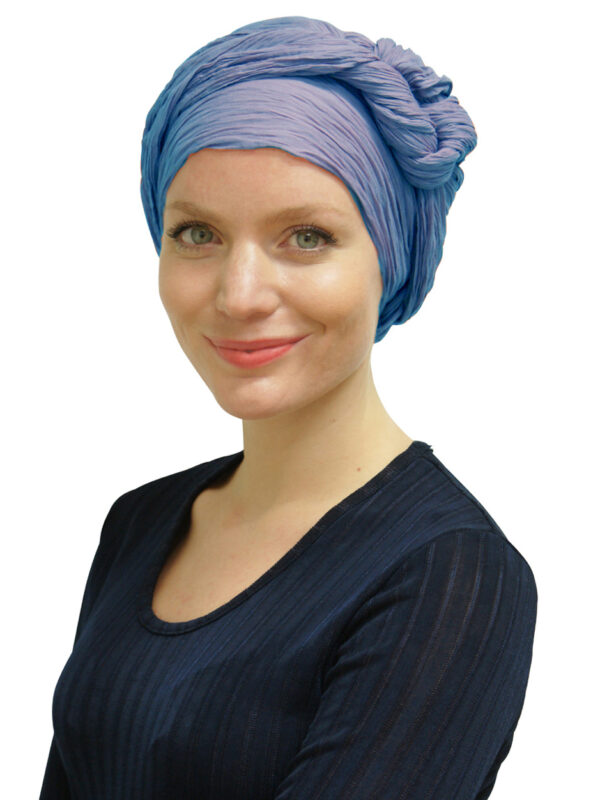 long turban tying scarf in blue