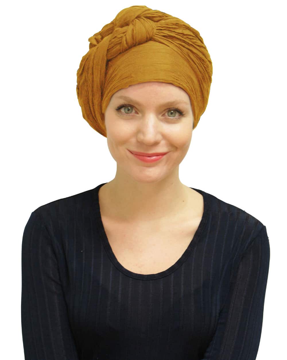 woman wearing head scarf as a turban