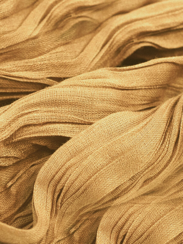 Beige head scarf cotton fabric close up