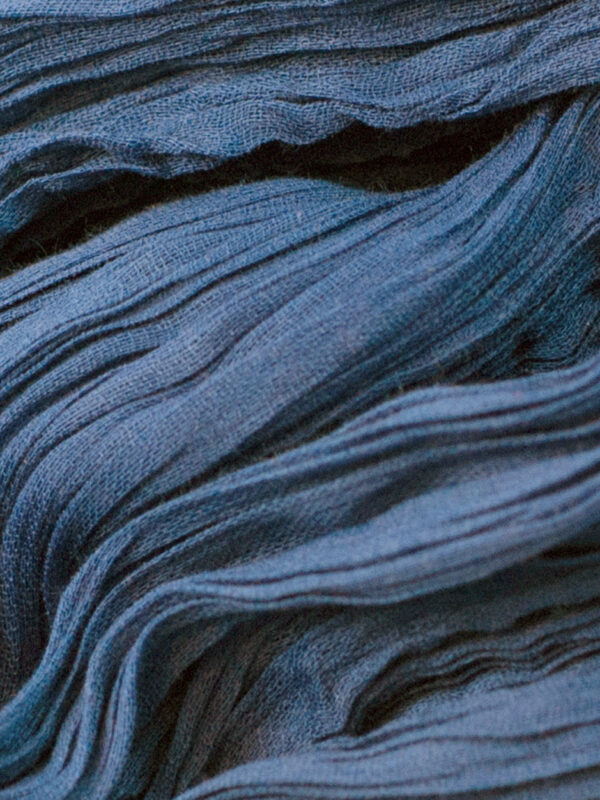blue scarf fabric close up