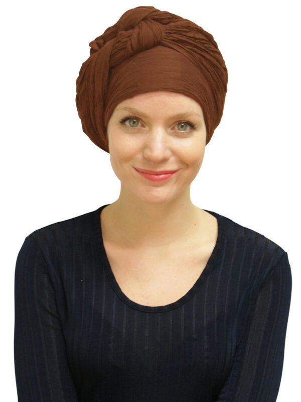 Long Turban Tying Scarf in Chocolate
