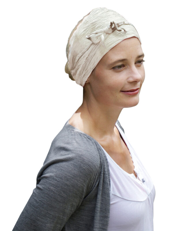 ivory silk scarf wide headband