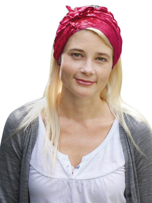 pink wide silk headband for women