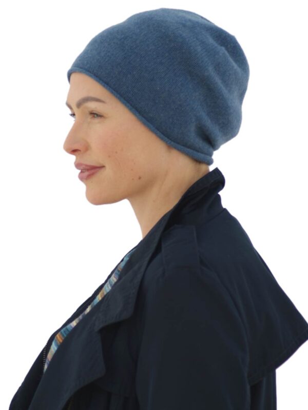 Cashmere Beanie Cap – Denim Blue