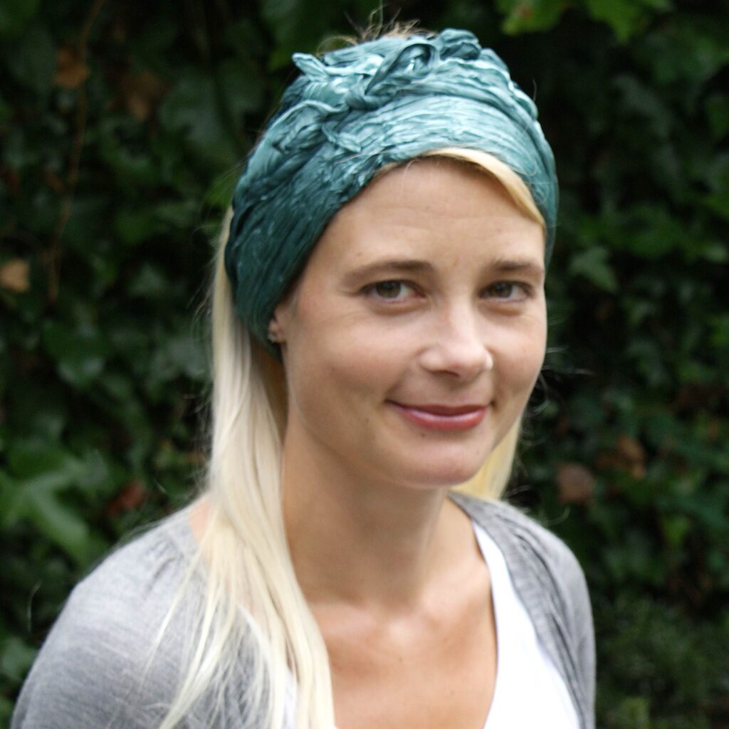 silk headband scarf front