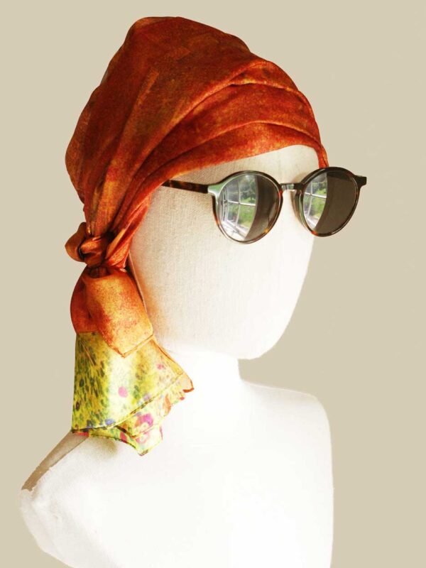 Golden Kiss — Silk Head Wrap for Hair Loss